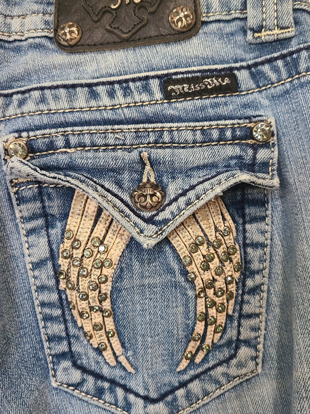 Miss Me Light Blue Denim Jeans - Picture 4 of 6